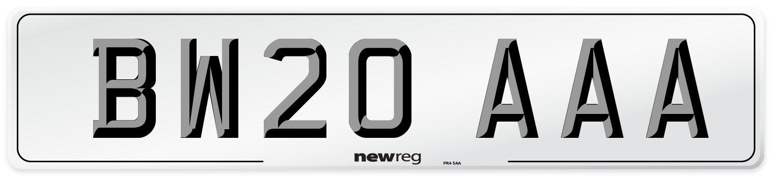 BW20 AAA Number Plate from New Reg